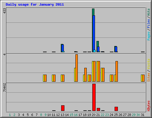 Daily usage for January 2011