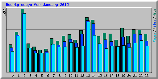 Hourly usage for January 2015