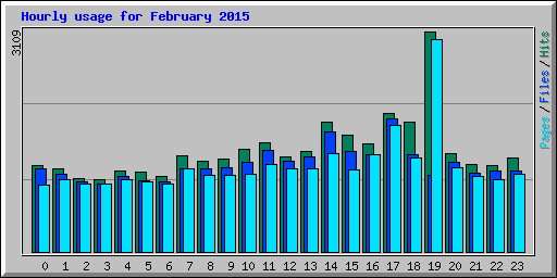 Hourly usage for February 2015